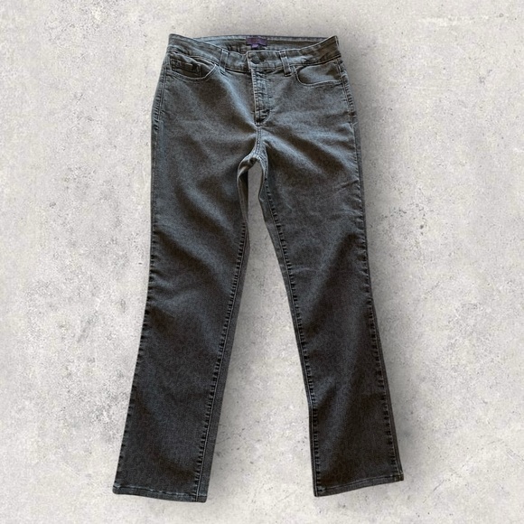 NYDJ Not My Daughter’s Jeans Denim Leopard    Black Stretch Great Condition! - Picture 5 of 15